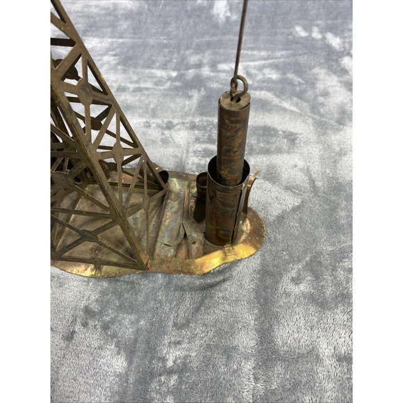 Vintage Copper Oil Well Sculpture Motion Music Box The Dream 9.5"x 10.5" Working - Picture 11 of 12